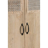 Armoire cannage en rotin tissé et bois de manguier