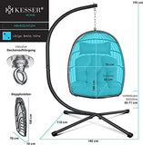 KESSER® Fauteuil Suspendu Effet Jungle avec Structure en Acier | Panier Suspendu avec Grand Coussin + Fixation pour Plafond | Balançoire Suspendue | pour intérieur et extérieur