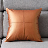 Joielavie Housse de Coussin PU Cuir Carreau Grille Puzzle Géométrique Carré Fermeture à Glissière Taie d'oreiller Moderne Classique Décoration Canapé Lit Maison Sofa 45X45CM #6