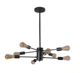 Dellemade Sputnik Lustre 8 lumières Vintage Suspension pour salle à manger, salon, cuisine, bureau, café, restaurant, noir