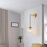 I-xun Applique murale boule de verre Lampes murales en laiton E27 Douille Goutte Abat-jour luminaire Veilleuse pour le salon, la chambre à coucher (Clair, 20cm)