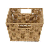 COMPACTOR Panier de Rangement en Papier Tressé à la Main, Rectangulaire, Bois Clair, 31 x 24 x H. 14 cm, RAN6542