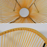 Alice's Garden - Fauteuil Acapulco Forme d'oeuf - Jaune - Fauteuil 4 Pieds Design rétro. Cordage Plastique. intérieur/extérieur