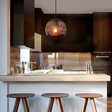 Asvert Suspension Luminaire Industrielle Lampe Suspendue Orientale Ajouré Noir Lustre Percé Abat-jour Métal Bol E27 Lampe de Plafond pour Maison Salon Restaurent Loft Bar [Classe énergétique A++]