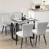 HOMCOM Lot de 4 chaises de Salle à Manger Assise en Velours avec Dossier Chaise de Cuisine Contemporain Chaise de Salon et Pieds en Acier Gris Clair