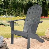 Costway Chaise de Jardin Extérieur Adirondack en Bois Résistant aux Intempéries avec Dossier Incurvé Charge Max. 170KG pour Jardin/Patio/Pelouse et Terrasse