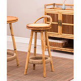 Cuisine Petit déjeuner Bambou Tabouret de Bar, Corde de Chanvre Repose-Pieds avec siège pivotant Tabouret de Bar Hauteur comptoir Tabouret for Cuisine |Café Chaise de Salle à Manger Max Charge 440lb