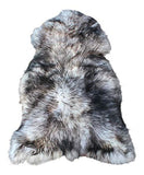 Vogar Tapis en Peau de Mouton véritable avec Laine Douce et épaisse VG-SH020, Crème/Noir 101-110cm