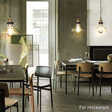 SISVIV Suspension Luminaire Industrielle Vintage Rétro Verre Lustre Lampe Suspendue Edison Culot E27 Éclairage de Plafond pour Cuisine Salle à manger Salon Chambre Restaurant 20CM