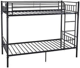 Métal lit simple superposé 2 personnes chambre à deux lits enfants de cadre de lit meubles,Black