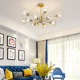 Sputnik Lustre 6 lumières Plafonnier Nordique Creative E27 Éclairage Pendant Globe En Verre Pendant La Lampe pour Chambre Salon Salle À Manger Doré 6 Lumières