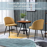 HOMCOM Chaises de Salle à Manger Design scandinave - Lot de 2 chaises - Pieds effilés métal Noir - Assise Dossier Ergonomique Velours Moutarde