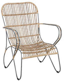 AUBRY GASPARD Fauteuil en métal et rotin Naturel
