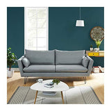 ARTHUR Canape droit fixe 4 places - Tissu gris - Contemporain - L 221 x P 88 cm