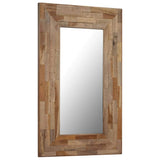 Tidyard Miroir Murale | Miroir Salle de Bain | Miroir Bois Rectangulaire Teck Recyclé 50 x 80 cm
