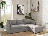 BUDWING Orlando Canapé Convertible d'angle Lit Chaise Longue Coffre Réversible Droite et Gauche Gris