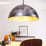 Suspension Svanfolk en métal gris effet rouille, lampe pendante rétro-industriel à hauteur variable, max. 121 cm, Ø 62, idéale dans un salon vintage, pour 1 ampoule E27 max 25 Watt, compatible LED
