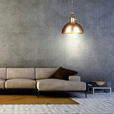 Relaxdays Lampe à suspensions style industriel Shabby luminaire de plafond métal diamètre 40,5 cm LED, doré