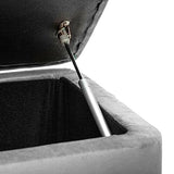 Banc Coffre EDI Gris Galet en Velours - Atmosphera créateur d'intérieur