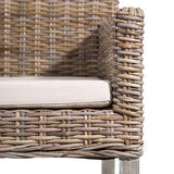 Générique Chaise avec accoudoirs en rotin et Coussin Beige Samuel - L 60 x l 60 x H 80