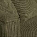 HOMIFAB Canapé 4 Places avec 4 Coussins déco en Velours côtelé Vert Kaki - Denver