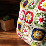 dedepeng Housse de coussin en crochet faite à la main - 45 x 45 cm - Carré - Pour la maison, la chambre à coucher, le bureau - Décorative