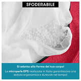 DESHOME - Pouf repose-pieds d'extérieur et intérieur tissu hydrofuge, déhoussable avec rembourrage 80 x 80 x 50 cm : Pouf pour canapé de séjour chambre à coucher, Pouf rayé