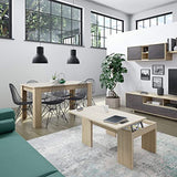 Table de salle à manger à rallonge, table de salon ou de cuisine, finition en chêne canadien, modèle Kendra, dimensions : 140-190 cm (longueur) x 90 cm (largeur) x 78 cm (hauteur).