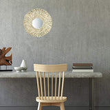 LANGM Miroir Mural Fait à La Main, Miroir Mural Tissé en Rotin (y Compris Miroir), Décor à La Main Bohème, Utilisé dans Le Salon Et La Chambre De L'appartement (D)