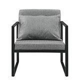 Lot de 2 Fauteuils Design de Salon avec Accoudoirs Siège et Dossier Rembourrré Armature Solide Housse en Polyester 70 x 60 x 60 Gris Foncé