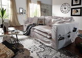 MASSIVMOEBEL24.DE Canapé Profondeur XXL 240x144x95cm (Blanc) - Hampton