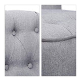 Relaxdays Fauteuil Cocktail Retro années 50 Chaise Salon Vintage 2 roulettes Lounge Club HxlxP: 82 x 55 x 65 cm, Gris