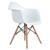 Ajie Lot de 2 Chaise de Salle à Manger, hêtre Massif - Blanc
