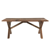Table Basse 110X60Cm en Bois Recyclé Pieds Croisés - Esprit Brocante