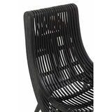 Paris Prix - Fauteuil Design rotin 100cm Noir