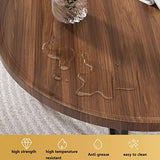 Table basse industrielle ronde – Tables basses pour le salon, table à thé moderne de loisirs, table centrale pour le salon, salle à manger, tables gigognes pour les petits espaces (couleur : noyer,