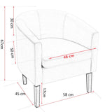 Anaelle Panana Fauteuils Cabriolet en Tissu à Carreaux + Bois Oreiller Chauffeuse, Salle à Manger, Salon, Bureau, Café, Taille: 58 x 45 x 70cm, Poids: 13kg