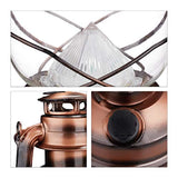 Relaxdays Lanterne tempête LED, Retro comme décoration de fenêtre ou Lampe Jardin, à Piles, cuivrée