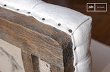 Fauteuil Vintage en Lin Edmond - Bois Massif, Bois Ancien, Grand Confort d'assise, Finition brossée | Structure apparente pour Une élégance Tout en simplicité - Beige (L77 x H88 x P78 cm)