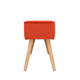 Zago Banc scandinave Velours Pieds Bois Naturel Popy