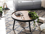 KADIMA DESIGN Table basse autour de 76x76x40 cm Softs brun noir moderne