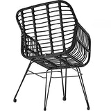 TecTake 800802 Salon de Jardin en Rotin 2 Personnes Résine Tressée Ensemble Table et Chaises Coussins d´Assise Amovibles – Diverses Couleurs (Noir)