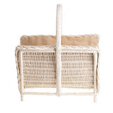 Panier de cheminée en osier beige avec housse en jute