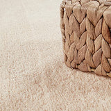 Tapis Rond Salon Tapis Poil Ras Moderne Moelleux Lavable Monochrome, Dimension:Ø 200 cm Rond, Couleur:Beige