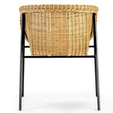 Tousmesmeubles Distributeur Teulat - Fauteuil Rotin Pieds Noirs + Coussin - Sego - L 61 x l 54 x H 81 - Neuf