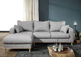 MASSIVMOEBEL24.DE Canapé d'angle (Gris Clair) - Inspiration scandinave - BJÖRN