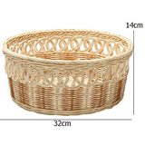 Rotin tissé Panier de Stockage, Corbeille de Fruits Snack Panier Corbeille à Pain, utilisé dans la Chambre Bureau Cuisine (Couleur : Natural, Taille : L)