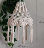 Plafond Pendentif Gland Abat-Jour Style Pastorale Fille Chambre Luminaire Cordon en Coton Tissu en Macramé Décoration Suspension Lampe pour Salon Table À Manger Mariage