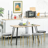 Table à manger design industriel grand plateau dim. 120L x 60l x 75H cm pieds métal noir en épingles MDF aspect chêne clair