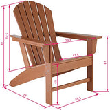 TecTake 800814 Chaise de Jardin Extérieur Design Adirondack Forme Ergonomique Résistant aux Intempéries Charge Max. 120 Kg – Diverses Couleurs (Marron)